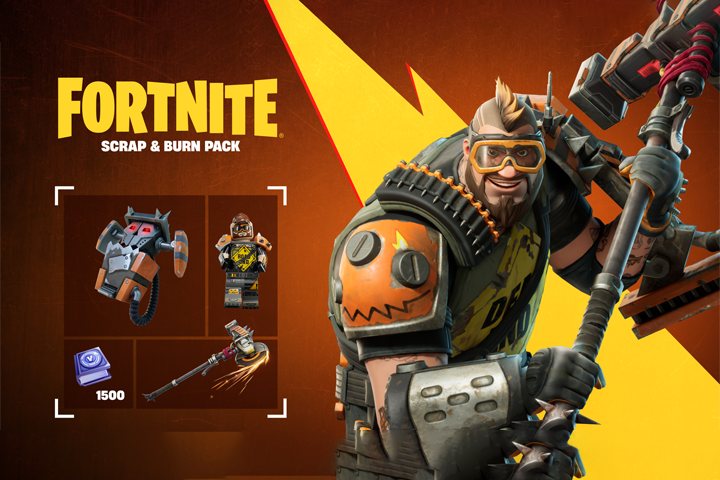 Fortnite -Scrap & Burn Pack + 1500 V-Bucks Challenge